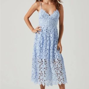LACE A LINE MIDI DRESS